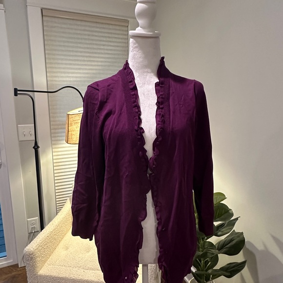 AMBER SUN Purple Cardigan-Size L - Picture 1 of 7